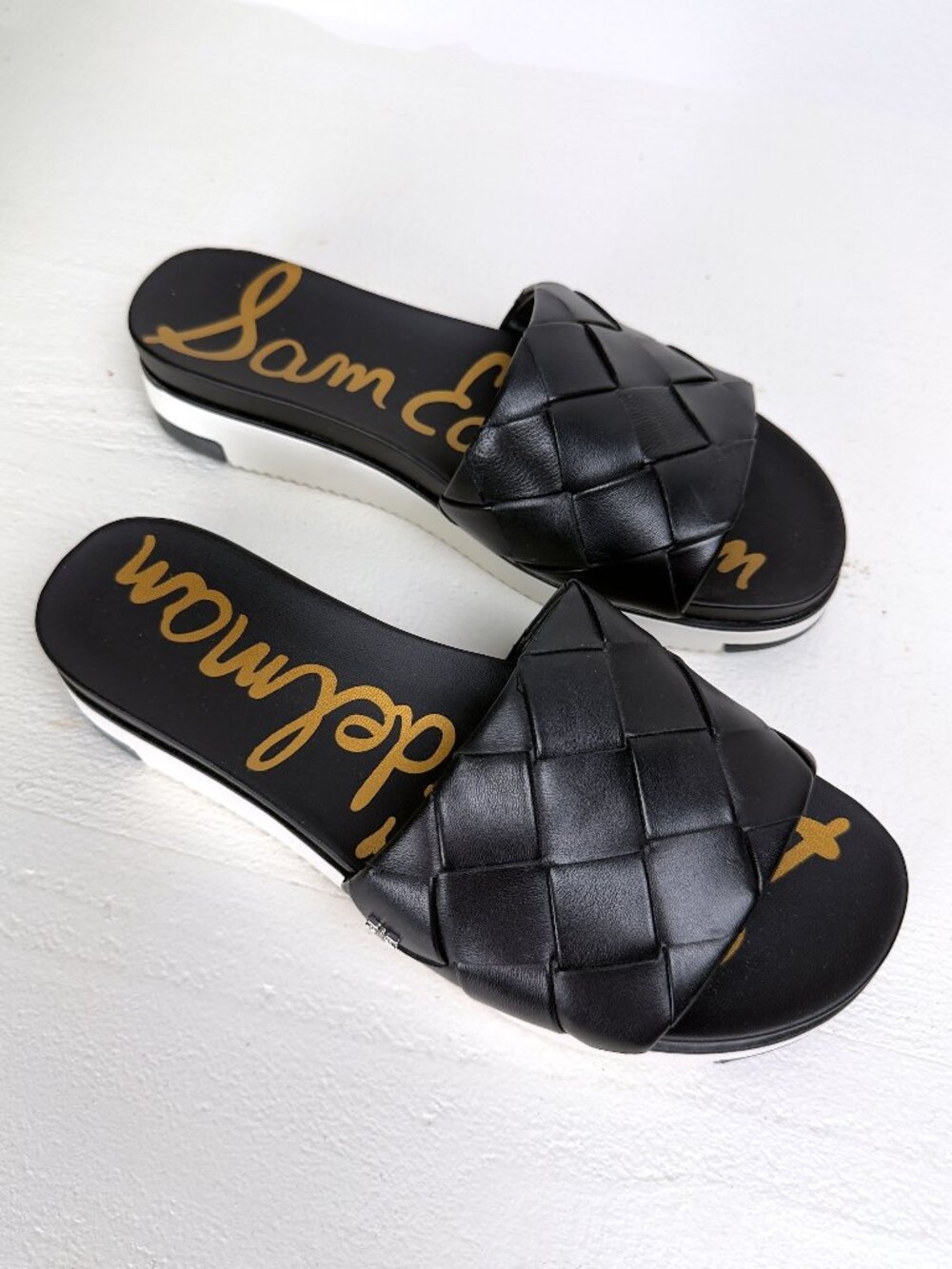 NWT Sam Edleman Adaley Leather Slide Sandal Black Size 8M
